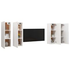 Televizoriaus spintelės, 30,5x30x90 cm, 4 vnt, baltos цена и информация | Тумбы под телевизор | pigu.lt