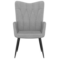 Poilsio kėdė, šviesiai pilkos spalvos, 62x68,5x96cm, audinys kaina ir informacija | Svetainės foteliai | pigu.lt