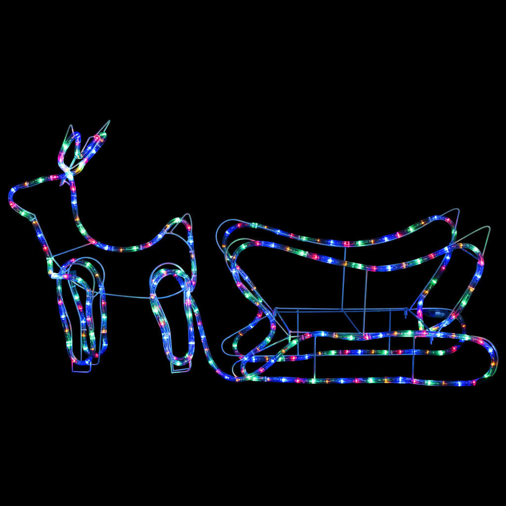 Kalėdinė lauko dekoracija elnias ir rogės, 252 LED lemputės цена и информация | Kalėdinės dekoracijos | pigu.lt