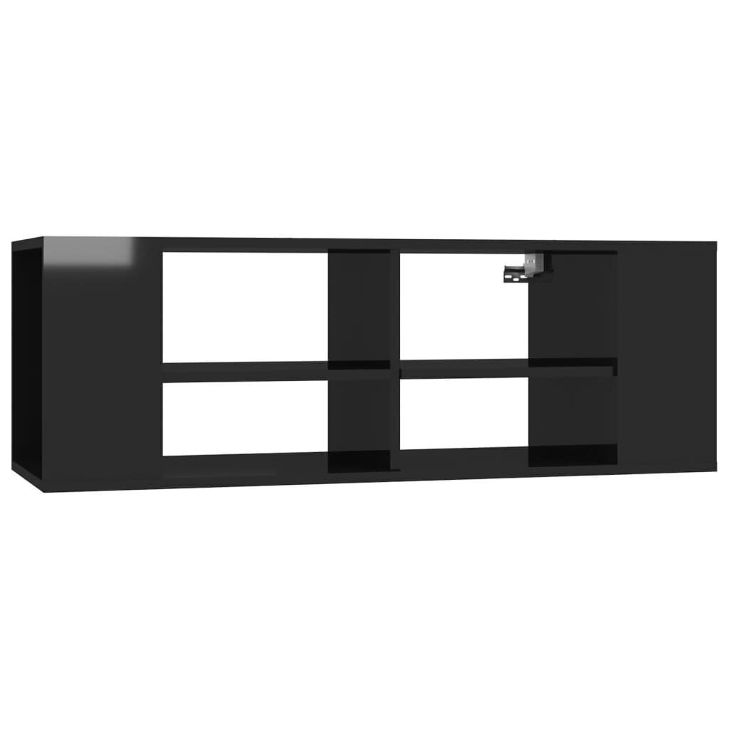 TV spintelė, juoda, 102x35x35 cm цена и информация | TV staliukai | pigu.lt