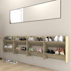 Sieninės spintelės batams, 4 vnt., ąžuolo, 60x18x60 cm цена и информация | Полки для обуви, банкетки | pigu.lt