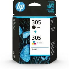 HP 305, juoda ir spalvota kaina ir informacija | Kasetės rašaliniams spausdintuvams | pigu.lt