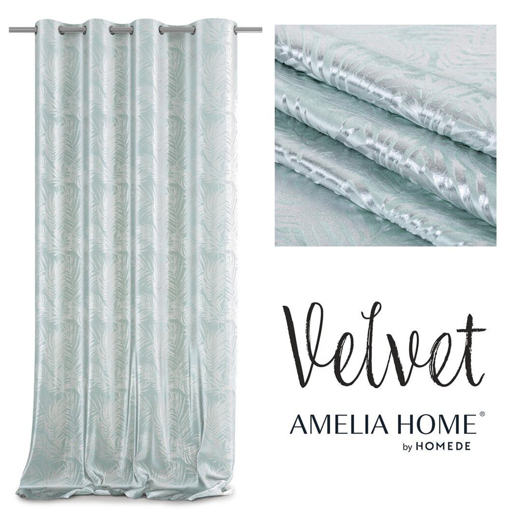 AmeliaHome užuolaida Velvet Silver Leaves kaina ir informacija | Užuolaidos | pigu.lt