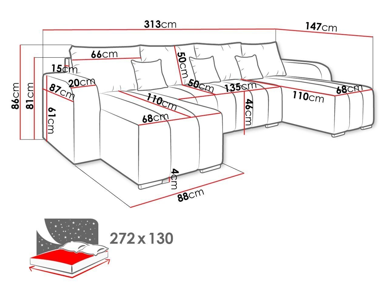 Kampinė sofa Pufetto цена и информация | Minkšti kampai | pigu.lt