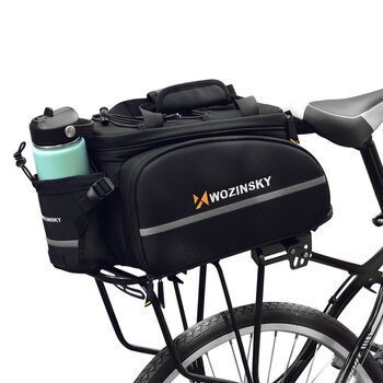 Wozinsky bicycle bike pannier bag rear trunk bag with bottle case 35L black (WBB19BK) цена и информация | Сумки, держатели для телефонов | pigu.lt