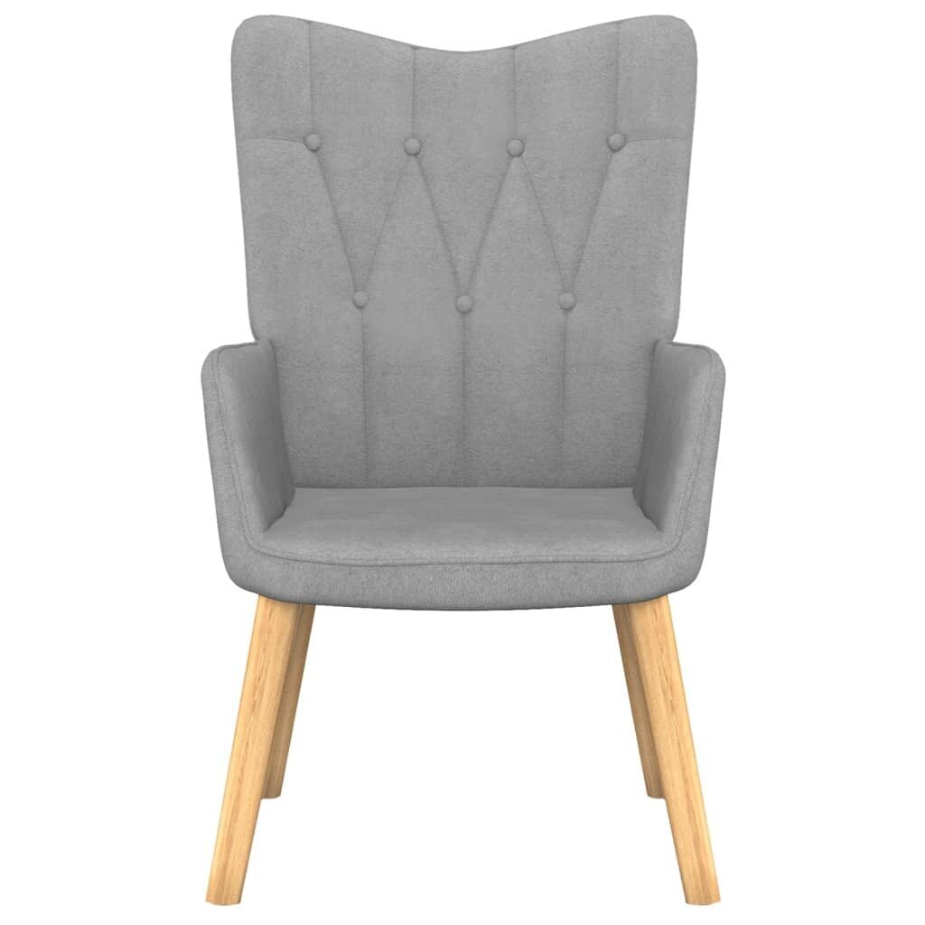 Poilsio kėdė su pakoja, šviesiai pilka, 62x68,5x96cm, audinys kaina ir informacija | Svetainės foteliai | pigu.lt
