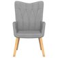 Poilsio kėdė su pakoja, šviesiai pilka, 62x68,5x96cm, audinys kaina ir informacija | Svetainės foteliai | pigu.lt