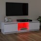 TV spintelė su LED apšvietimu, 120x30x35,5 cm, balta цена и информация | TV staliukai | pigu.lt