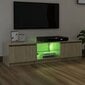 Televizoriaus spintelė su LED apšvietimu, 140x40x35,5 cm, ruda kaina ir informacija | TV staliukai | pigu.lt