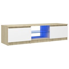 Televizoriaus spintelė su LED, 140x40x35,5 cm, ruda цена и информация | Тумбы под телевизор | pigu.lt