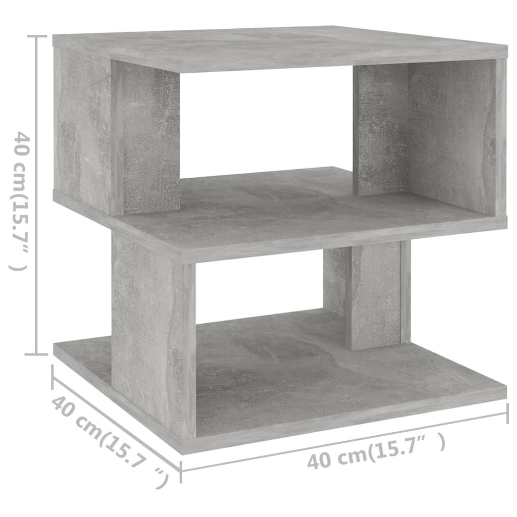 Šoninis staliukas, 40x40x40 cm, pilkas kaina ir informacija | Kavos staliukai | pigu.lt