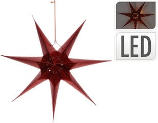 Декорация Бумажная звезда со светодиодной подсветкой, 60 см цена и информация | Рождественское украшение CA1031, 10 см | pigu.lt