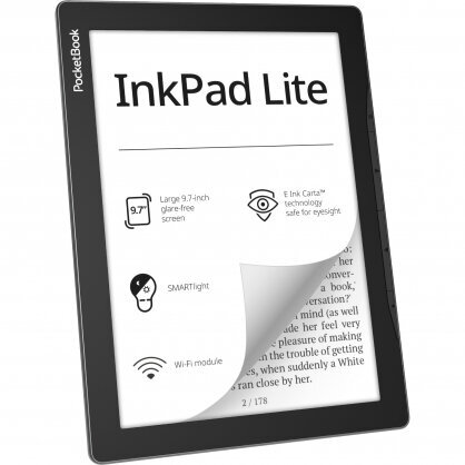 PocketBook InkPad Lite eBook (PB970-M-WW), Tamsiai pilka kaina ir informacija | Elektroninių knygų skaityklės | pigu.lt