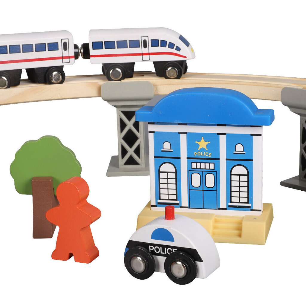 Medinė traukinio trasa Phoohi, 67 vnt. kaina ir informacija | Žaislai berniukams | pigu.lt