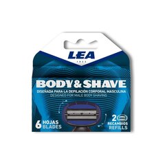 Keičiamas skustuvo peiliukas Lea Body Shave, 2 vnt. kaina ir informacija | Skutimosi priemonės ir kosmetika | pigu.lt