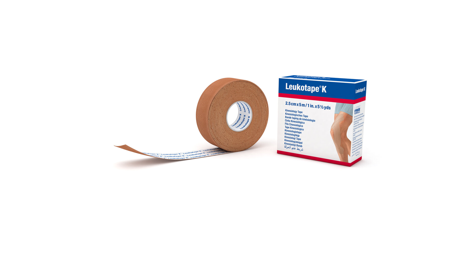 Kineziterapinis pleistras Leukotape® K, 2.5 cm x 5 m kaina ir informacija | Pirmoji pagalba | pigu.lt