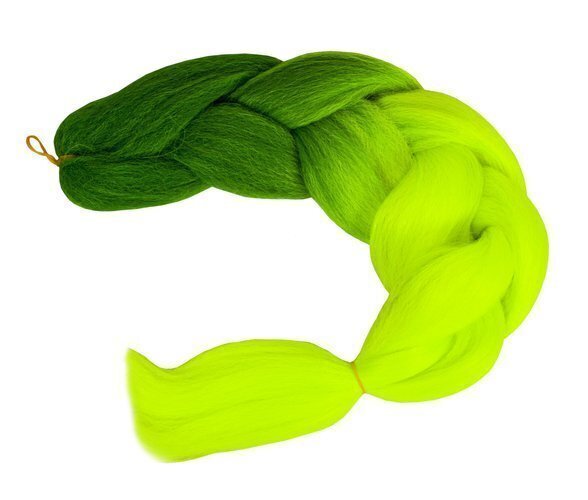 Sintetinės plaukų ombre žalios / neoninės kasytės W10344 kaina ir informacija | Karnavaliniai kostiumai | pigu.lt