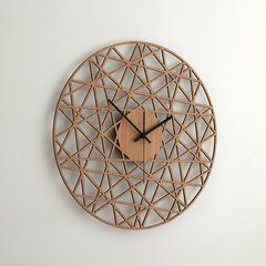 Настенные деревянные часы Polygonal, дуб цена и информация | Часы | pigu.lt
