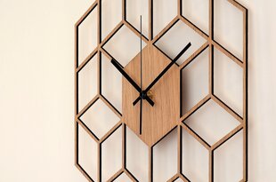 Настенные деревянные часы Cubic, дуб цена и информация | Часы | pigu.lt