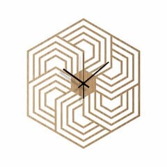 Sieninis medinis laikrodis HEXAGON, ąžuolas kaina ir informacija | Laikrodžiai | pigu.lt
