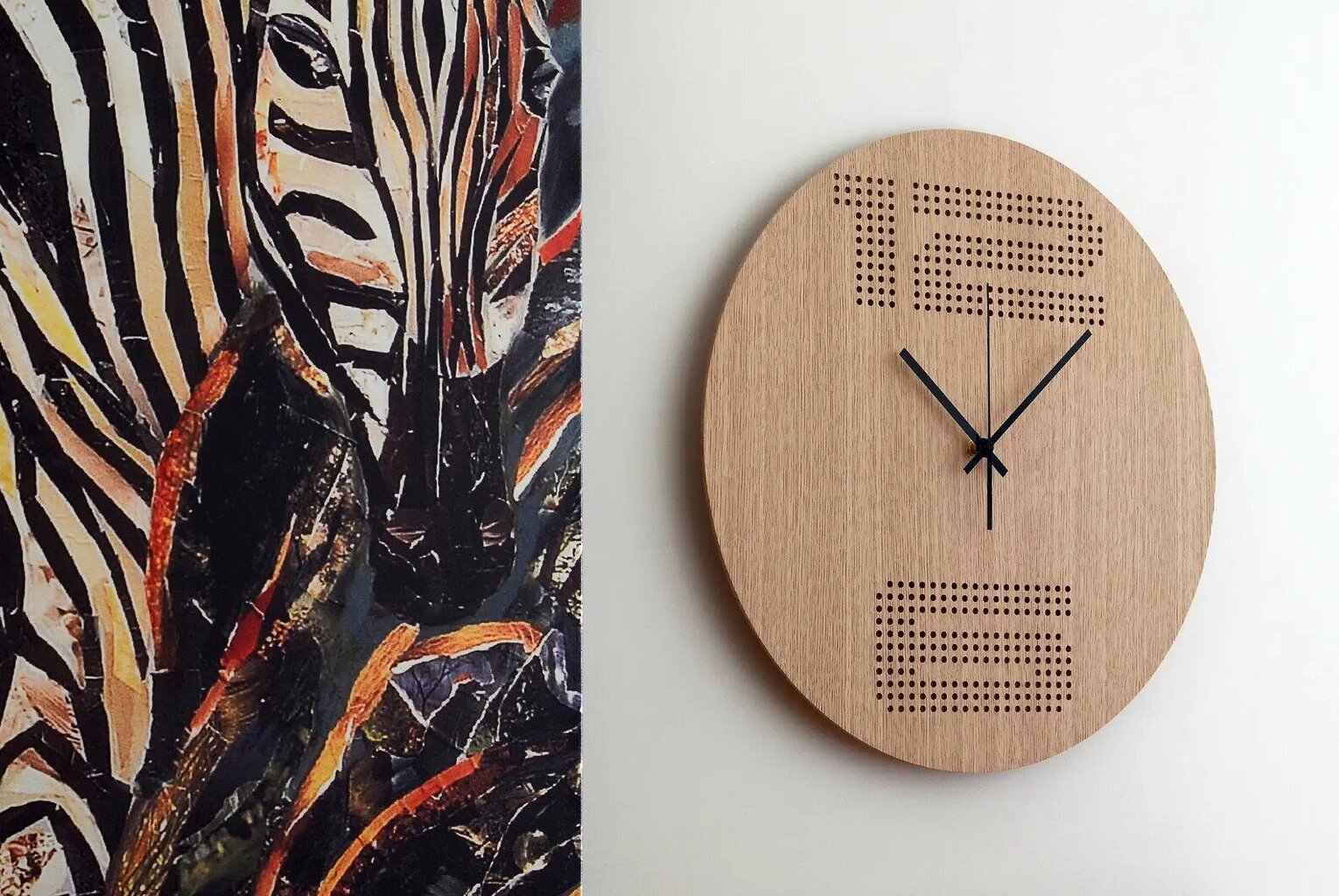 Sieninis medinis laikrodis Hours kaina ir informacija | Laikrodžiai | pigu.lt