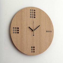 Настенные деревянные часы Dots, дуб цена и информация | Часы | pigu.lt
