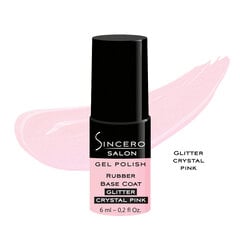 Резиновая основа SINCERO SALON, Glitter crystal pink, 6мл цена и информация | Лаки, укрепители для ногтей | pigu.lt