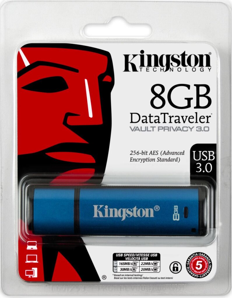 Atmintinė Kingston PDTVP30 8GB, USB 3.0 kaina ir informacija | USB laikmenos | pigu.lt