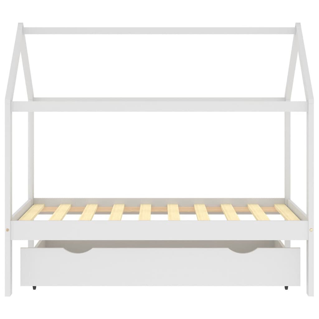 Vaikiškos lovos rėmas su stalčiumi, 80x160 cm, baltas цена и информация | Vaikiškos lovos | pigu.lt