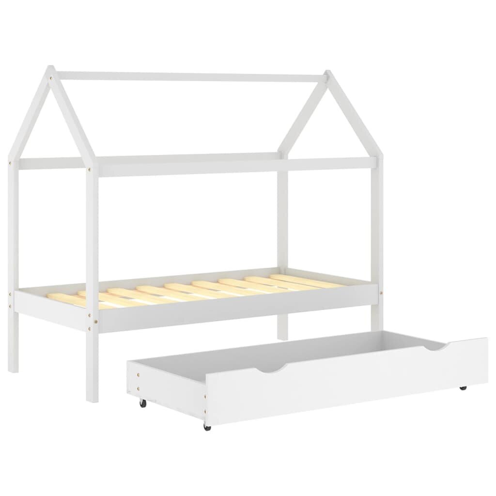 Vaikiškos lovos rėmas su stalčiumi, 80x160 cm, baltas kaina ir informacija | Vaikiškos lovos | pigu.lt