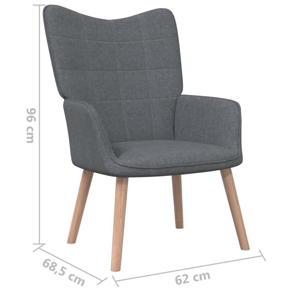 Poilsio kėdė, tamsiai pilka, 62x68.5x96 cm kaina ir informacija | Svetainės foteliai | pigu.lt