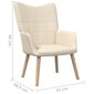 Poilsio kėdė, kreminė, 62x68.5x96 cm kaina ir informacija | Svetainės foteliai | pigu.lt