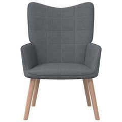Poilsio kėdė su pakoja, tamsiai pilka, 62x68,5x96cm, audinys kaina ir informacija | Svetainės foteliai | pigu.lt