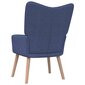 Poilsio kėdė su pakoja, mėlynos spalvos, 62x68,5x96cm, audinys kaina ir informacija | Svetainės foteliai | pigu.lt