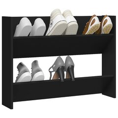 Spintelė batams, juodos spalvos, 80x18x60 kaina ir informacija | Batų spintelės, lentynos ir suolai | pigu.lt