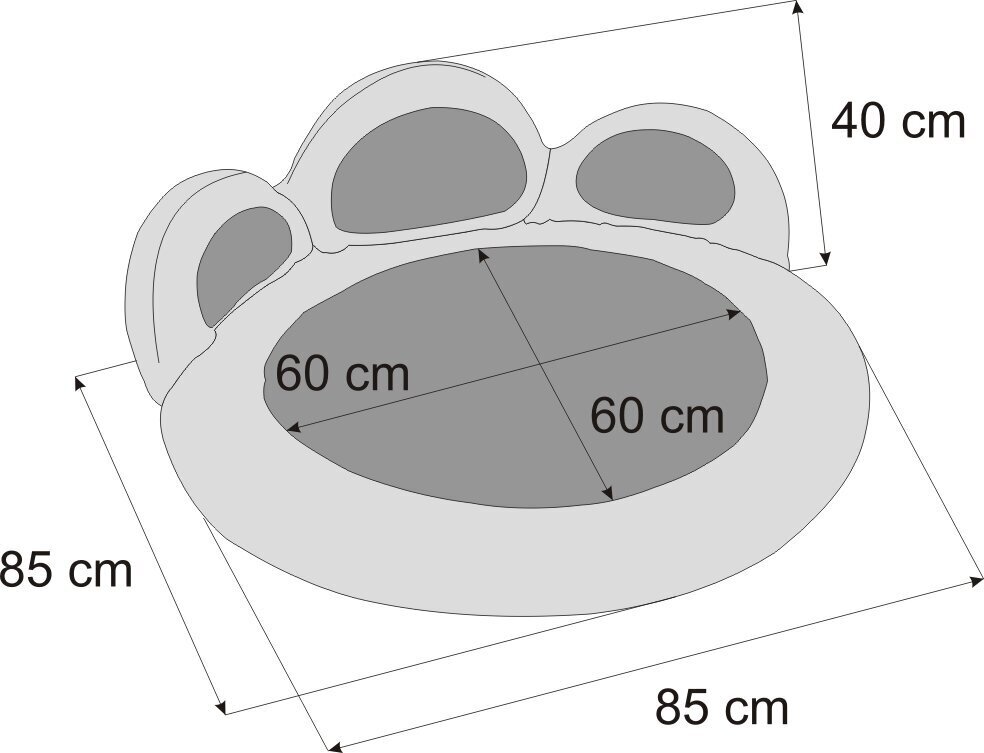 Hobbydog guolis Exclusive Paw Grey, XL, 85x85 cm kaina ir informacija | Guoliai, pagalvėlės | pigu.lt