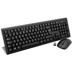 V7 klaviatūra ir pelė CKW200IT, juoda kaina ir informacija | Klaviatūros | pigu.lt