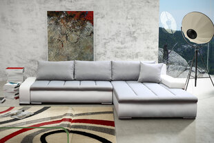 Tип B. Универсальный мягкий угловой диван Tivano, светло-серый / белый цена и информация | Угловые диваны | pigu.lt