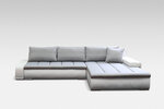 Tип B. Универсальный мягкий угловой диван Tivano, светло-серый / белый
