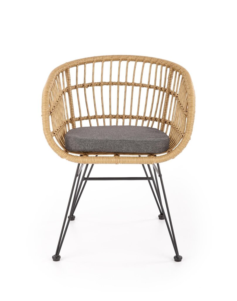 2-jų kėdžių komplektas Halmar K456, pilkas/rudas kaina ir informacija | Lauko kėdės, foteliai, pufai | pigu.lt