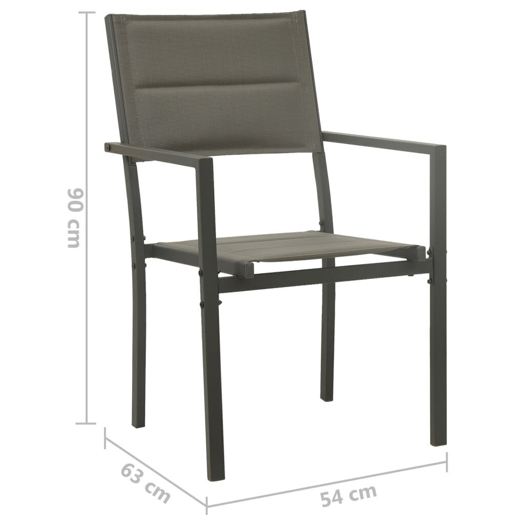 Sodo kėdės, 2 vnt., pilkos kaina ir informacija | Lauko kėdės, foteliai, pufai | pigu.lt