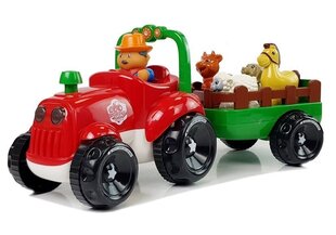 Traktorius su priekaba gyvūnams kaina ir informacija | Žaislai berniukams | pigu.lt