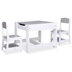 Vaikiškas stalas su 2 kėdėmis, baltas цена и информация | Детские столы и стулья | pigu.lt