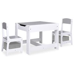 Vaikiškas stalas su 2 kėdėmis, baltas kaina ir informacija | vidaXL Baldai ir namų interjeras | pigu.lt