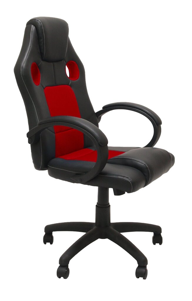 Biuro kėdė Enzo, juoda/raudona kaina ir informacija | Biuro kėdės | pigu.lt