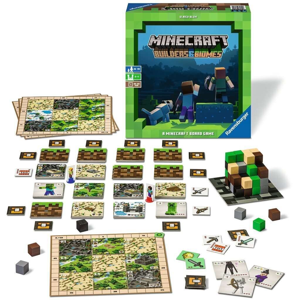 Stalo žaidimas Ravensburger Minecraft Builders & Biomes, 27088 kaina ir informacija | Stalo žaidimai, galvosūkiai | pigu.lt