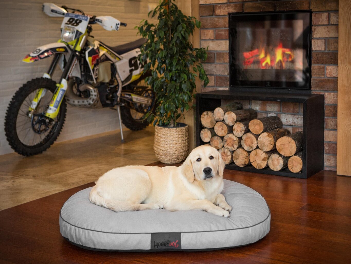 Hobbydog čiužinys Oval Light Grey Ekolen XXL, 130x100 cm kaina ir informacija | Guoliai, pagalvėlės | pigu.lt