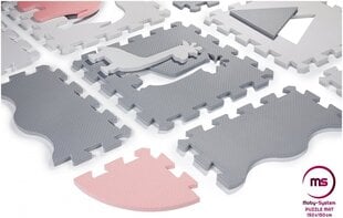 Коврик-пазл XL 150 x 150 x 1 см - с ободком - EVA пена - розовый цена и информация | Развивающие коврики | pigu.lt