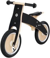 Деревянный беговел HyperMotion JAMES - накачиваемые колеса - черный цена и информация | Балансировочные велосипеды | pigu.lt