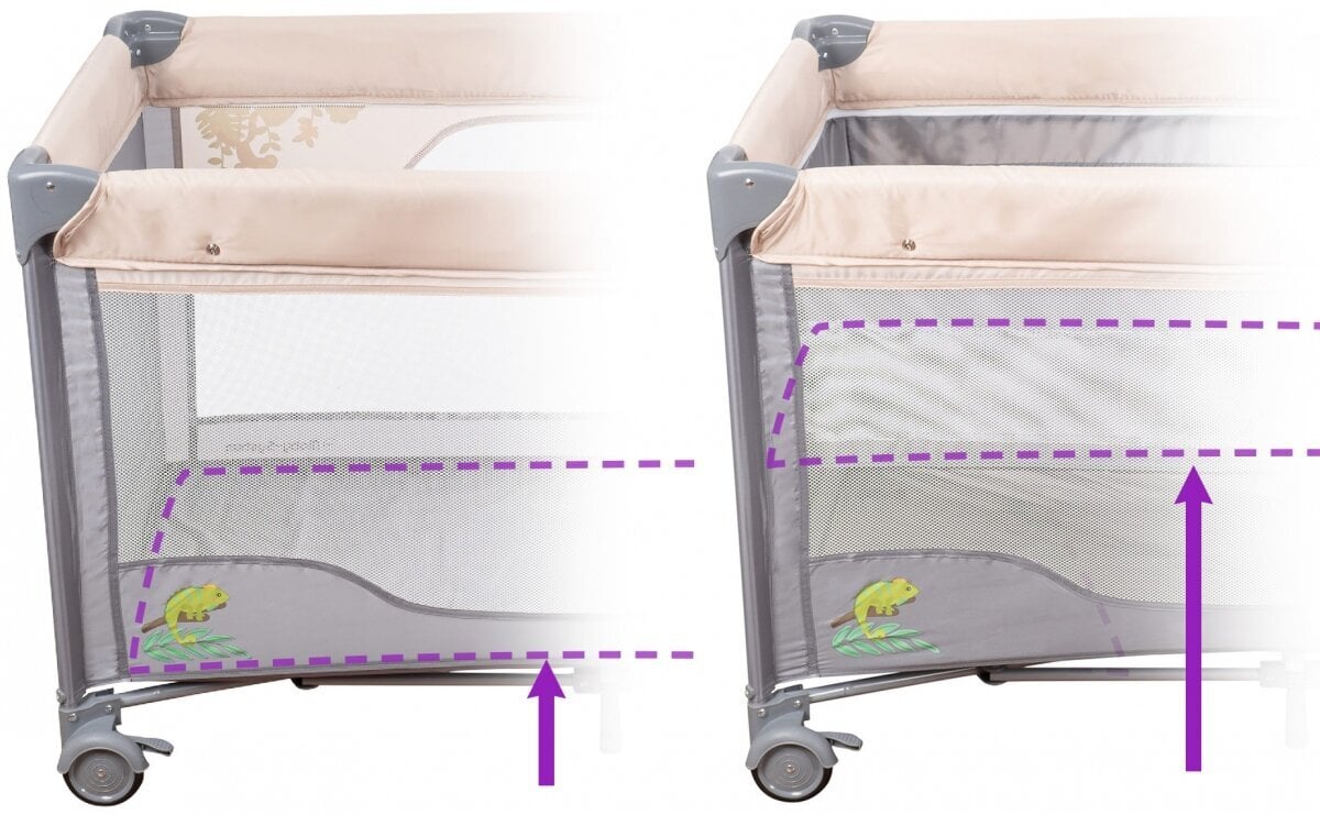 Vaikiška lovytė sulankstoma, 0 - 36 mėn., su vystymo staliuku + maniežas Moby -System Huxley kaina ir informacija | Maniežai vaikams | pigu.lt